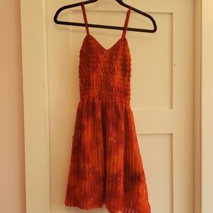 Red orange sun dress